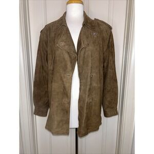Vintage Ellen Tracey Neiman Marcus, Women's Jacket/Shirt, Size 8  Brown Suede‎